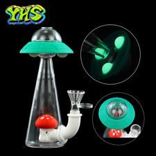 7'' UFO Silicone Hookah Bong Shisha Glow in dark Glass Smoking Water Pipe Gift picture