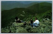 Stonyman Mountain Hikers Birds Eye View Mountains Forest Vintage UNP Postcard picture
