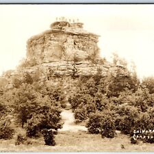 c1920s Camp Douglas Wis RPPC Army Soldiers on Chinaman Rock Real Photo PC WI A99 picture