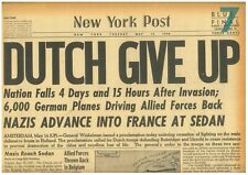 5-1940 WWII May 14 HOLLAND FALLS GERMANS PUSH INTO FRANCE BATTLE OF MEUSE SEDAN picture
