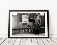 Vintage Photo - 1930's Prohibition Closed Fined Sign Drinking Alcohol Wall Art picture