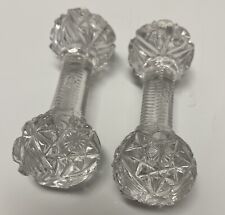 Vintage Pair Of Imperial Glass Crystal Knife Rests, 4” Mint picture