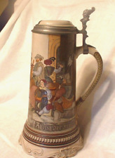 Large Antique German 1 Liter Marzi & Remy Etched Stein #1620 Circa 1900 picture