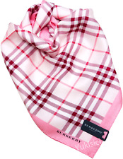 Burberry Japan Large Scarf Pink Tartan +Gift Wrap-Silk & Cotton Blend-59cm-New picture