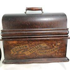Antique Edison Cylinder Home Phonograph with Wood Case picture