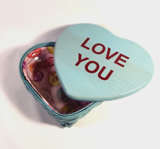 2013 Longaberger Blue Conversation Hearts Basket Sweetheart LOVE YOU Valentines picture