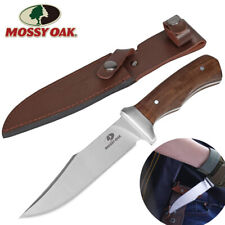MOSSY OAK 11 Inch Full-tang Fixed Blade Knife With Leather Sheath For Camping US picture