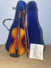 Wooden Mini CELLO VIOLA VIOLIN Musical Instrument w/Case Bow Vintage 7” picture