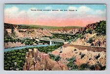 Del Rio TX-Texas, Pecos River Highway Bridge, Antique, Vintage c1938 Postcard picture
