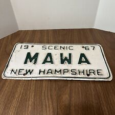 VINTAGE 1967 SCENIC NEW HAMPSHIRE VANITY LICENSE PLATE TAG “MAWA” NJ picture