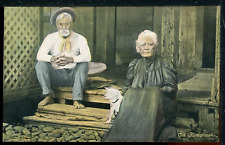 Elderly Hawaiian Couple and their Dog Historic Vintage Postcard Weinberg Pub. picture