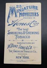 ANTIQUE 1800'S ADVERTISING TRADE CARD DUKE SONS & CO. AMERICAN TOBACCO picture