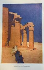 1908 Egypt Ramesseum at Thebes Temple of Deir-El-Bahari illustrated picture