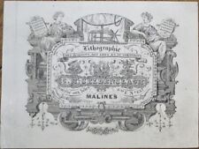 Porcelain Trade Card 1840 Printer Lithographer, Malines Mechelen, Belgium picture