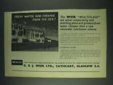 1958 G. & J. Weir Multiflash Sea Water Evaporating and Distilling Plant Ad picture