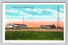 Muskogee OK-Oklahoma, Hat Box Field, Airport, Flying School, Vintage Postcard picture