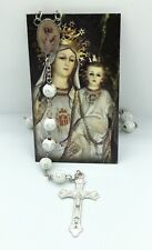 VIRGIN DE LA MERCEDES ROSARIO Lady Of Mercy Catholic White ROSARY Necklace Mary picture