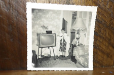 Sale is for a Circa 1950's Snapshot- Boy Using a Towell as a Cape picture