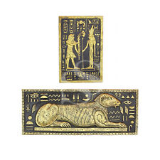 Set of 2: Egyptian Symbology Pharaoh Seti, God Khnum & Goddess Mut Wall Plaques picture