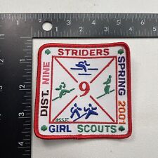 2001 GSSJC District Nine Striders Girl Scouts Patch 19H4 picture
