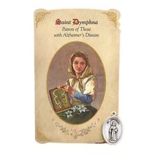 St Dymphna (Alzheimer's Disease) Healing Holy Card with Medal NEW (MC011) picture
