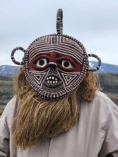 Authentic African Ceremonial Mask Handmade And Hand Painted Striking Tribal... picture