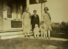Three Women With Glasses Standing With Children B&W Photograph 2.5 x 4.25 picture