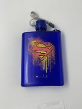 Superman Plastic Flask / Bottle w/Screw Top Lid & Nylon Loop Handle DC Comics picture