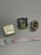 UAW Local CAP V-CAP Old Vintage Union Worker Pin Lot 3 Pins Region 2A Etc picture