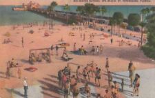  Postcard Mid Winter Bathing Spa Beach St Petersburg FL  picture