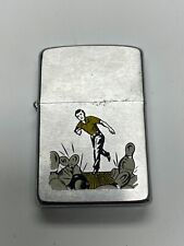 1981 Vintage Zippo Lighter - Bowler - Bowling - Sports Series - Brushed Chrome picture
