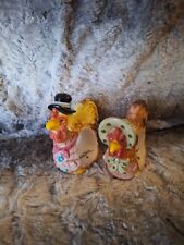 Pair Napkin Rings Holders Lowell Davis Schmid Hen Rooster Chicken Farmhouse picture