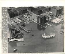 1965 Press Photo Aieral view of Mississippi River flood in Dubuque, Iowa picture