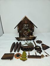VINTAGE SCHNEIDER GERMANY BLACK FOREST WOODEN CUCKOO CLOCK PARTS OR REPAIR picture