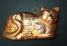 Kitty Cat Hanging Kitchen Food Cake Jello Mold 10” Tin Copperware Copper Kitten picture