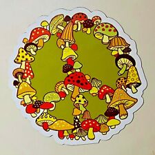 Mushroom Peace Sign Fairy Ring Magnet Refrigerator Decoration Hippie Cottage picture