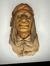 J.R Phares 1992 / Wood Carving Realistic Man’s Face / Jeff Phares / 7 1/2” Rare* picture