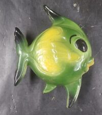 Vintage Ceramic Kitschy Fish Wall Pocket Planter Wall Plaque picture