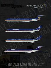 Midwest Express Airlines MD-80 History Retro 8 X 10