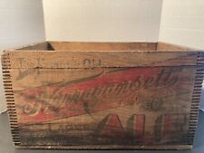 Narragansett Beer Dovetail Joints Wooden Box Brewery Crate picture