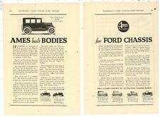 1922 F.A. Ames Co. 2 Separate Pg. Ad: Bodies for Ford Cars - Owensboro, Kentucky picture