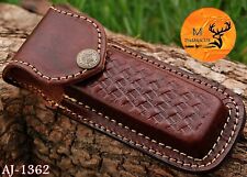 HANDMADE PURE COW ENGRAVED LEATHER SHEATH FOR 5