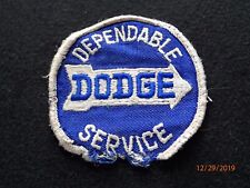 Vintage Dependable Dodge Service Jacket Patch 1960s Classic Original Mfg Damaged picture