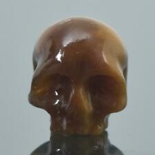 Golden Tiger’s Eye Human Skull Bead Natural South Africa 11.30 mm Carving 1.61g picture