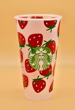Starbucks Reusable Custom Vinyl Iridescent Strawberry Summer Cute Cold Cup 24 oz picture