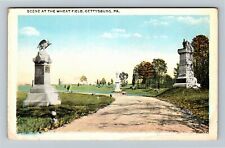 Gettysburg PA-Pennsylvania, Scene At The Wheatfield, Monuments Vintage Postcard picture