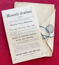 MASONIC 50th ANNIVERSITY 1913 PROGRAM & 1880s MASONIC HALL FESTIVAL - RARE ITEM picture