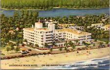 Linen Postcard Lauderdale Beach Hotel in Fort Lauderdale, Florida picture