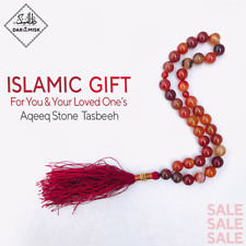Real Red Agate Aqeeq Tasbih, Islamic Prayer 33 beads, Tasbih, Misbaha, Tasbeeh📿 picture