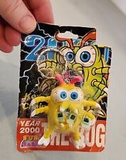 HTF Vintage 90s Y2K Year 2000 Gold/Yellow Computer Virus Bug PVC Figure Keychain picture